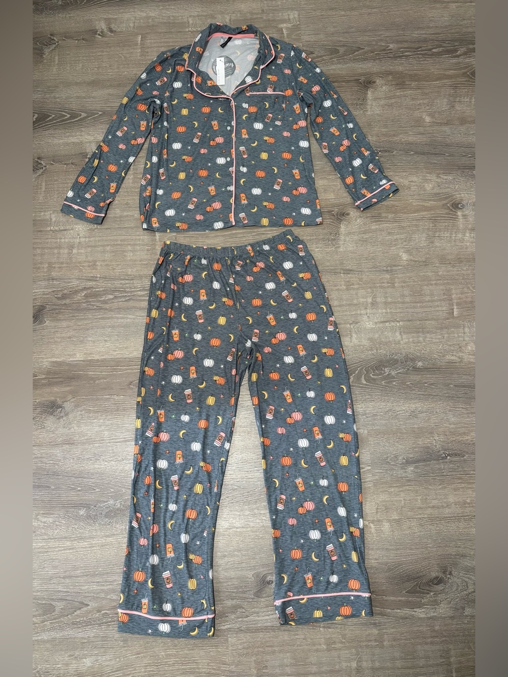 NWT JACLYN INTIMATES 2 Piece Pajama Set Size XL Top & Bottoms Fall Colors